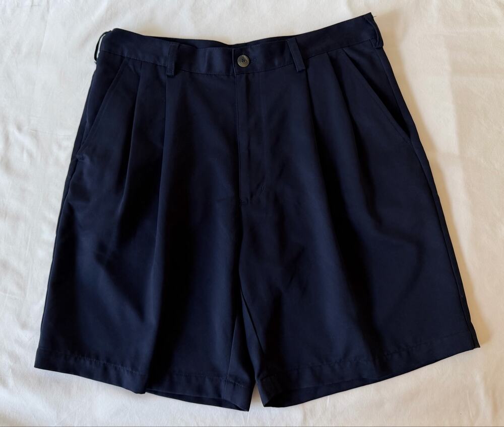 Croft & Barrow Navy Blue Pleated Casual Golf Shorts Men’s Size 34
